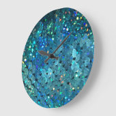 Grande Horloge Ronde Séquins Sparkle : Macro Abstrait Arrière - plan (Angle)
