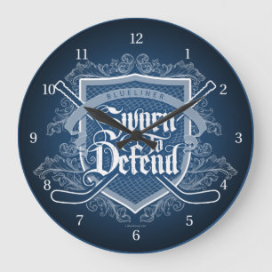 Grande Horloge Ronde Serment À Défendre (Défenseur Du Hockey)
