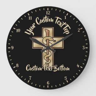 Grande Horloge Ronde Serpent sur Croix