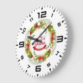Grande Horloge Ronde Serre de Noël avec Mistletoe (Angle)