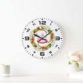Grande Horloge Ronde Serre de Noël avec Mistletoe (Maison)