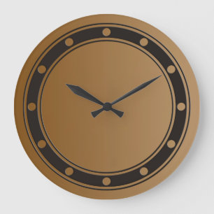 Grande Horloge Ronde SEULEMENT dégradés de COULEUR brun - anneaux & poi