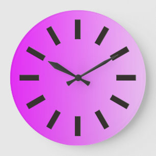 Grande Horloge Ronde SEULEMENT gradients de COULEUR - rose de néon + v