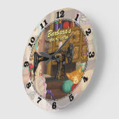 Grande Horloge Ronde Sewing Machine Personalizable Wall Clock (Angle)