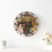 Grande Horloge Ronde Sewing Machine Personalizable Wall Clock (Maison)