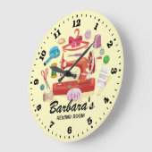 Grande Horloge Ronde Sewing Machine Personalizable Wall Clock (Angle)