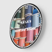 Grande Horloge Ronde Sewing room Thread Custom Round Clock (Angle)