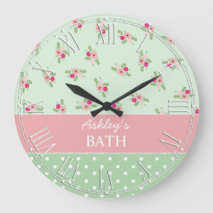 Grande Horloge Ronde Shabby Chic Country Floral