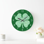 Grande Horloge Ronde Shamrock des comtés d'Irlande (Maison)