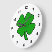 Grande Horloge Ronde Shamrock irlandais (Angle)