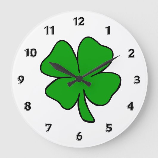 Grande Horloge Ronde Shamrock irlandais (Recto)