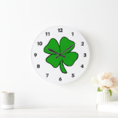 Grande Horloge Ronde Shamrock irlandais (Maison)
