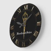 Grande Horloge Ronde Sheer Hazlehurst ciseaux anciens Timepiece (Angle)