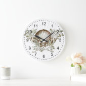Grande Horloge Ronde Shell blanc (Maison)