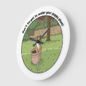 Grande Horloge Ronde Sheltie en pot (Angle)