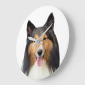 Grande Horloge Ronde Shetland Sheepdog chien animal de compagnie photo (Angle)