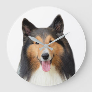 Grande Horloge Ronde Shetland Sheepdog chien animal de compagnie photo