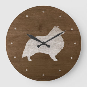 Grande Horloge Ronde Shetland Sheepdog Silhouette