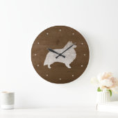 Grande Horloge Ronde Shetland Sheepdog Silhouette (Maison)