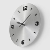 Grande Horloge Ronde Shiny Metal Texture, Numbers With Screw Heads (Angle)