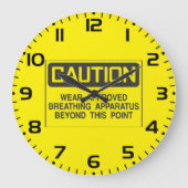 Grande Horloge Ronde Signal de prudence Porter un appareil respiratoire (Recto)