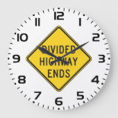 GRANDE HORLOGE RONDE SIGNE DE FIN DE LA ROUTE DIVISÉE (Recto)