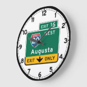 Grande Horloge Ronde SIGNE ROUTIÈRE D'Augusta, GA (Angle)