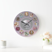 Grande Horloge Ronde SIGNE Zodiaque Fleur Whimsical (Maison)