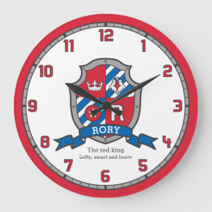 Grande Horloge Ronde Signification du prénom Rory héraldique bouclier d