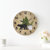Grande Horloge Ronde Silhouette Bear (Maison)