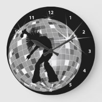 Silhouette Chanteur Et Danseur Sur Disco Ball