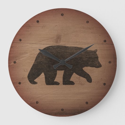 Grande Horloge Ronde Silhouette de Black Bear (Recto)