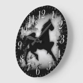 Grande Horloge Ronde Silhouette de cheval à l'allure occidentale (Angle)