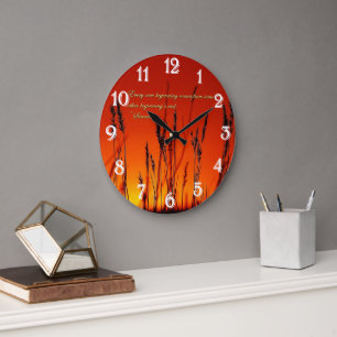 Grande Horloge Ronde Silhouette de coucher du soleil inspirée