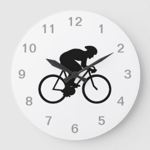 Grande Horloge Ronde Silhouette de cycliste