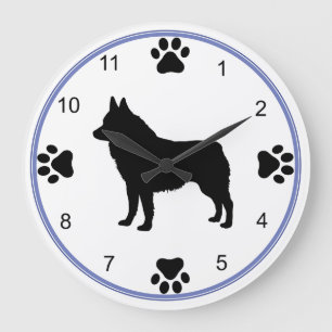 Grande Horloge Ronde Silhouette de Schipperke