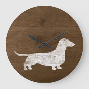 Grande Horloge Ronde Silhouette de teckel