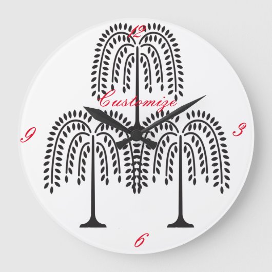 Grande Horloge Ronde Silhouette de Willow en pleurs Thunder_Cove (Recto)