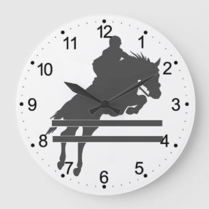 Grande Horloge Ronde Silhouette du cheval de croisement - Choisir la co