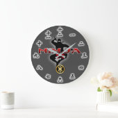 Grande Horloge Ronde Silhouette du guerrier de Ninja (Maison)