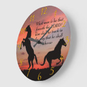 Grande Horloge Ronde Silhouette en pierre noire (Angle)