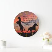 Grande Horloge Ronde Silhouette en pierre noire (Maison)