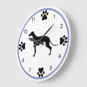 Grande Horloge Ronde Silhouette Greyhound (Angle)