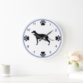 Grande Horloge Ronde Silhouette Greyhound (Maison)