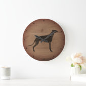 Grande Horloge Ronde Silhouette Greyhound Style Rustique (Maison)