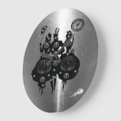Grande Horloge Ronde Silhouette Steampunk Process (Angle)