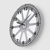Grande Horloge Ronde "Silver Alloy Wheel" design wall clocks (Angle)