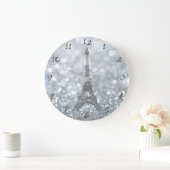 Grande Horloge Ronde Silver Glitter (Maison)