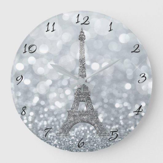 Grande Horloge Ronde Silver Glitter (Recto)