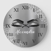 Grande Horloge Ronde Silver Glitter Sparkle Eyelashes Monogram (Recto)